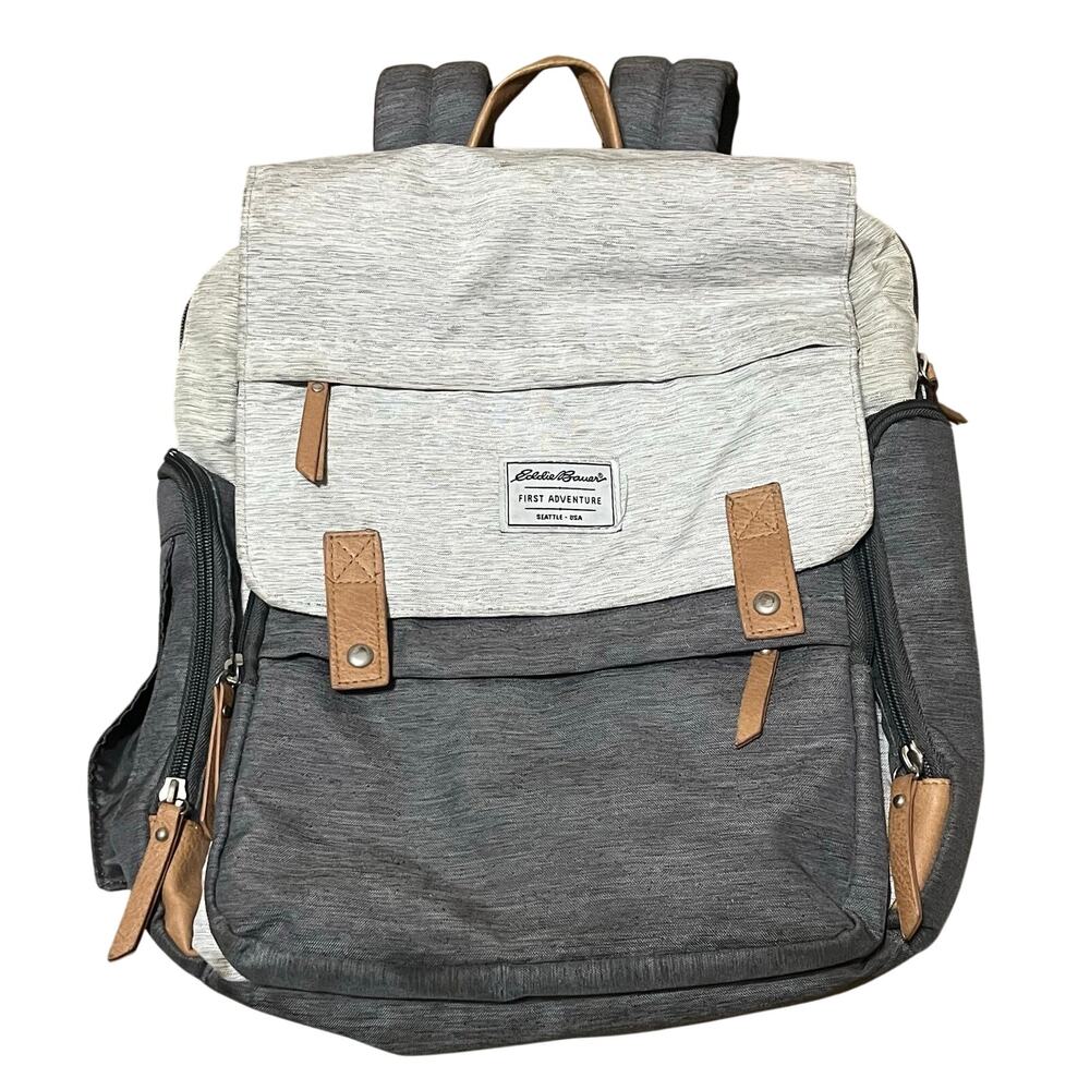 Eddie Bauer Cascade First Adventure Backpack Baby Diaper Bag - Gray 90347 EUC! - Picture 2 of 9